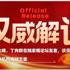 您贷款周刊：基于何立峰、丁向群在陆家嘴论坛发言，谈贷款行业监管趋势与从业机构应对 ...