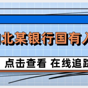 您贷款周刊：某北省某银行将有国有企业入股