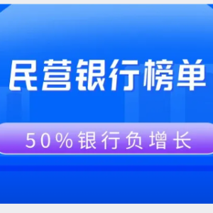 您贷款周刊：2024年民营银行有50%的银行销售额处于负增长
